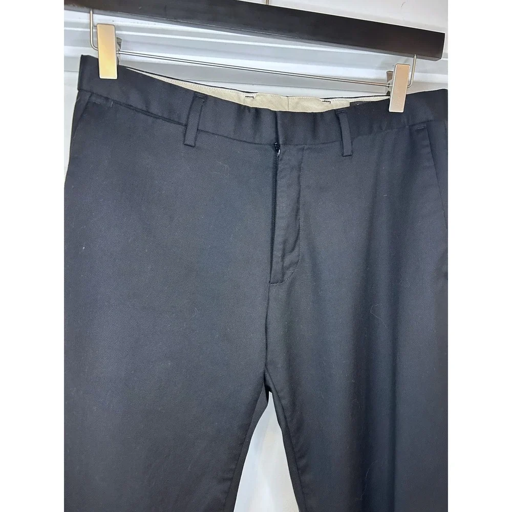 Banana Republic Mens Tailored Slim‎ Fit Black 100% Wool Dress Pants 31x30 Office